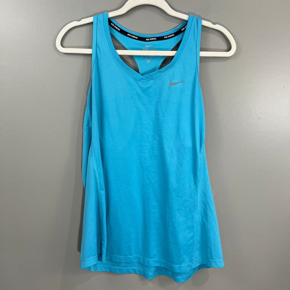 Nike Running Tank Top Womens XL Blue Great Dri-FIT Racerback 686880-418